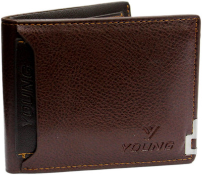 

young Men Brown Genuine Leather Wallet(4 Card Slots)