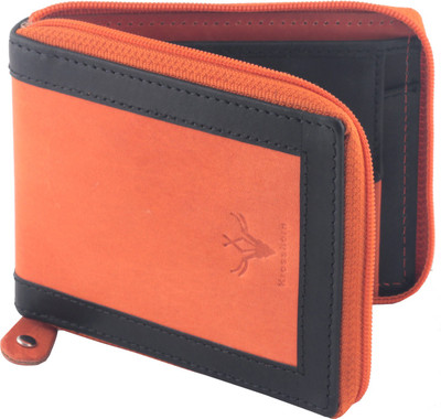 

Krosshorn Men Tan Genuine Leather Wallet(6 Card Slots)