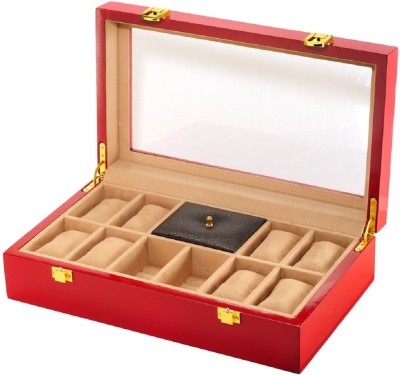 SKJ 1018-Red 10slot Watch Box(Red, Holds 10 Watches)   Watches  (SKJ)