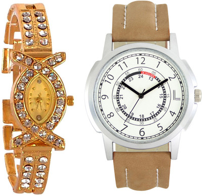 

Codice Mens and Women Couple watch combo of 2 LRAKS116 Leather Strap Couple watch Watch - For Men & Women