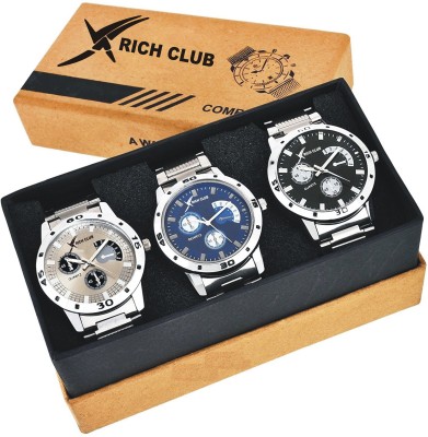 Rich Club Gentlemen's Combo Of 3 Super Quality Steel Watch  - For Men   Watches  (Rich Club)