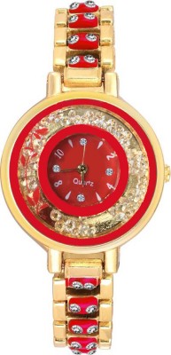Wanton movable stone in dial golden bracelet red attractive women Watch  - For Girls   Watches  (Wanton)