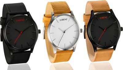 Lorenz MK-484955A Multicolor Stylish analog watch combo for Men with Black & Tan leather strap Watch  - For Men   Watches  (Lorenz)