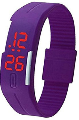 View FASHION POOL POLISHED PURPLE MOST STUNNING SLIM DIAL LED DISPLAY WATCH WITH MOST UNIQUE DESIGNER MAGNET BELT WATCH FOR FESTIVAL & PARTY WEAR COLLECTION Watch  - For Men & Women Wrist Watches Price Online(FASHION POOL)