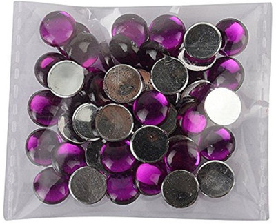 

GOELX Round Kundan Stones Pastable for Jewellery Decoration & Crafts !! Pack of 400 Stones 8mm - Purple