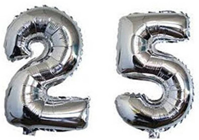 

Theme My Party Solid Solid Silver 25 Number Balloon Balloon (Silver, Pack of 2) Balloon(Silver, Pack of 2)