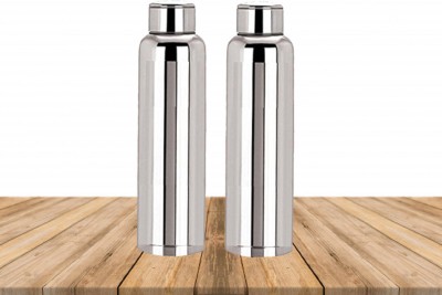 KUBER INDUSTRIES Stainless Steel Fridge Water Bottle/Refrigerator Bottle/Thunder (1000 ML)-Kitchenware Set of 2 Pcs (Code-BT014) 1000 ml Bottle(Pack of 2, Silver, Steel)