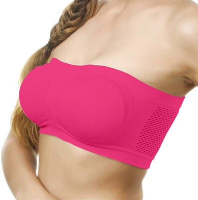 TRENDZINO by ™Sportoni Strapless Seamless Active Base Layer Bandeau Tube Top Women Tube Lightly Padded Bra(Pink) TRENDZINO by ™Sportoni Strapless Seamless Active Base Layer Bandeau Tube Top Women Tube Lightly Padded Bra(Pink)