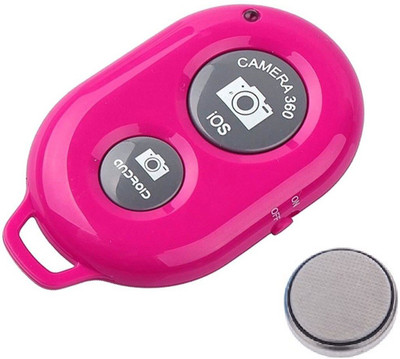 ReTrack Camera Wireless Bluetooth Remote Controler Shutter For Selfie Stick-Tripod-Samrt Phone Camera Remote Control(Pink) available at flipkart for Rs.199