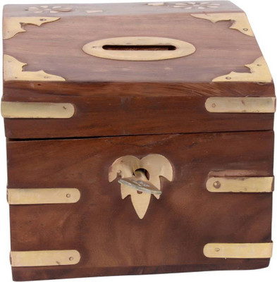 

CraftOnline sandook piggy bank Coin Bank(Brown)