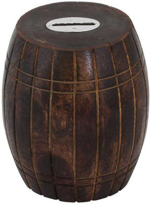

CraftOnline wooden barrel shape gulak coin bank Coin Bank(Black)