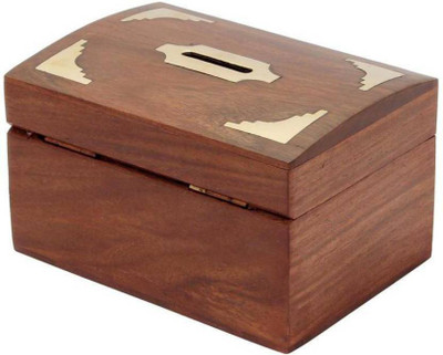 

CraftOnline new style wooden coin piggy bank Coin Bank(Brown)