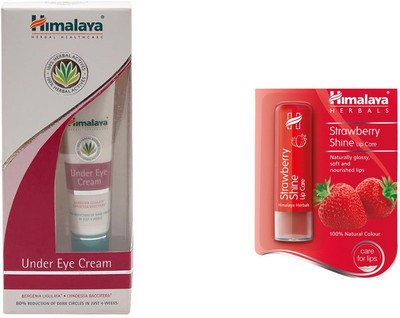 

Himalaya under eye cream, strawberry lip balm(Set of 2)