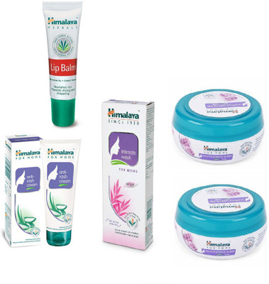 

Himalaya Lip Balm, Anti Rash Cream, Intimate Wash, Soothing Body Butter(Set of 5)