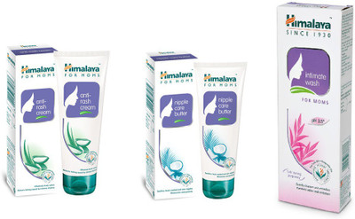 

Himalaya Anti Rash Cream, Nipple Care Butter, Intimate Wash(Set of 3)