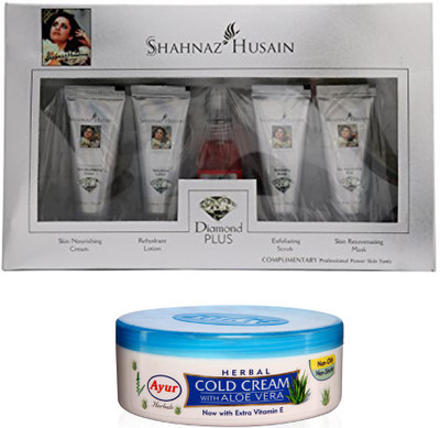 

Shahnaz Husain Diamond plus facial kit 55 g and Herbal Cold Creme (Set of 2)(Set of 2)