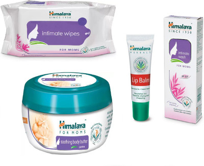 

Himalaya Intimate Wipes, Lip Balm, Intimate Wash, Soothing Body Butter(Set of 4)