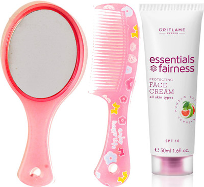 

Oriflame Sweden Essentials Fairness Protecting Face Cream SPF 10 (32702) With Mirror Comb Set(Set of 3)