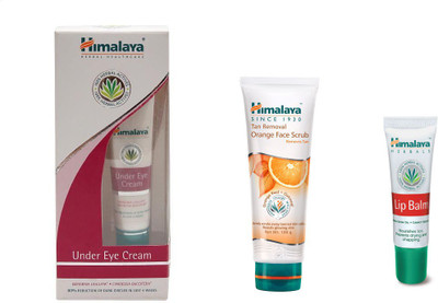 

Himalaya under eye cream, tan removal scrub, lip balm(Set of 3)