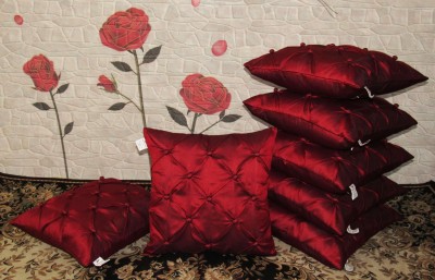 ZIKRAK EXIM Self Design Cushions Cover(Pack of 7, 40 cm*40 cm, Maroon)