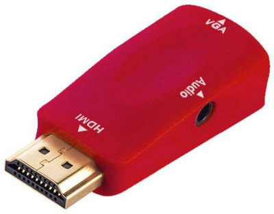 

Microware HDMI to VGA With Audio Cable HDMI to VGA Adapter Male to HDMI 1080p Female to VGA Converter HDMI Adapter(Compatible with Computer, Red)