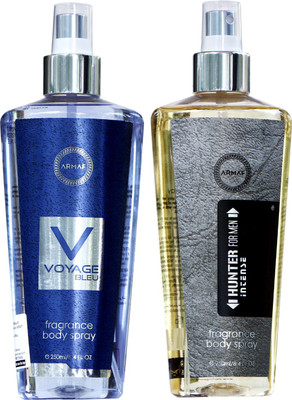 

Armaf VOYAGE BLEU AND HUNTER INTENCE Body Spray - For Men & Women(250 ml, Pack of 2)