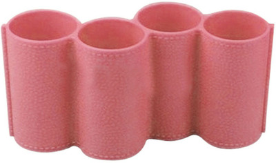 

Evana 4 Compartments Plastic Pen Stand(Pink)