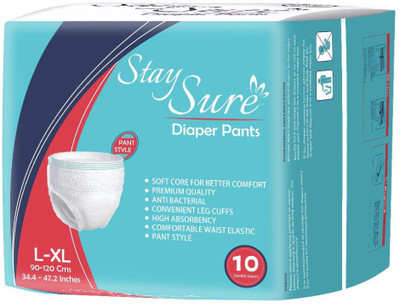 

Staysure STAYSURE PULL UPS/PANT SYLE L Adult Diapers - L(10 Pieces)
