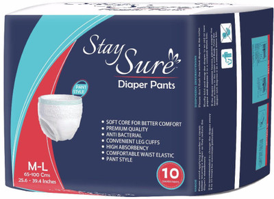

Staysure STAYSURE PULL UPS/PANT SYLE L Adult Diapers - M(10 Pieces)