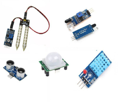 

TechWiz Mini Sensor Kit soil & Moisture, PIR, Ultrasonic, Dht 11 temperature, IR Proximity 1 pcs each Educational Electronic Hobby Kit