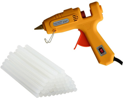

Glun Crown Yellow Dual Wattage 60w / 100 W Copper Nozzle With 15 Glue Sticks Dual Temperature Corded Glue Gun(11 mm)