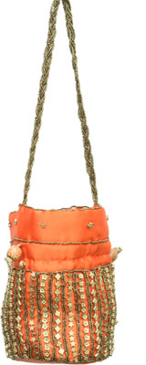 

Kalakriti Handicrafts Pouch Potli(Orange)