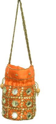 

Kalakriti Handicrafts Pouch Potli(Orange)