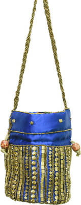 

Kalakriti Handicrafts Pouch Potli(Blue)