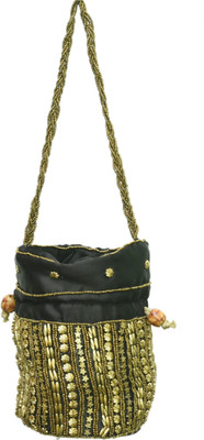 

Kalakriti Handicrafts Pouch Potli(Black)