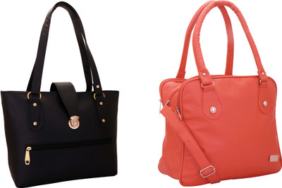 

Lady bar Shoulder Bag(Black, Pink)