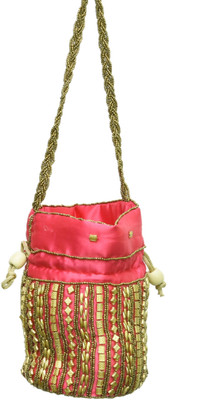 

Kalakriti Handicrafts Pouch Potli(Pink)