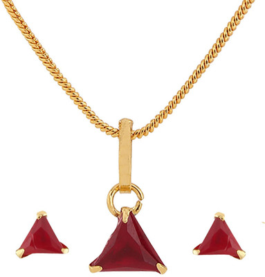 Archi Collection Alloy Copper Pink Jewellery Set(Pack of 1)