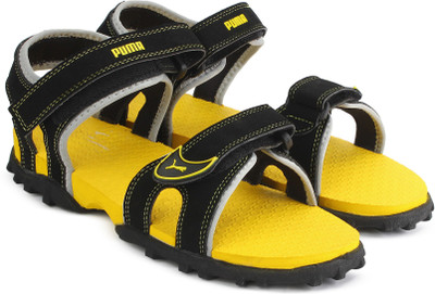 

Puma Boys & Girls Velcro Sports Sandals(Black, Black-blazing yellow-glacier g