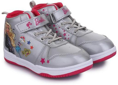 

Barbie Girls Velcro Walking Shoes(Silver, Metalic silver
