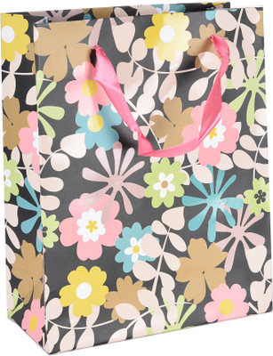 

Enwraps Printed Party Bag(Black, Pack of 12)