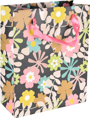 

Enwraps Printed Party Bag(Black, Pack of 12)