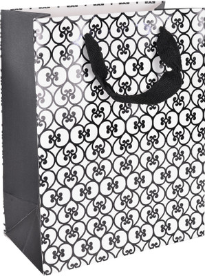 

Enwraps Printed Party Bag(Black, Pack of 12)