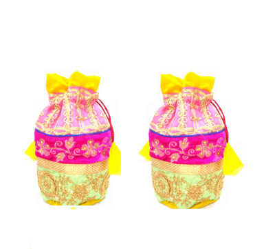 

SUVASANA Jaipur Women Handmade Festive Multicolor Wedding Gift Potli Potli(Multicolor)