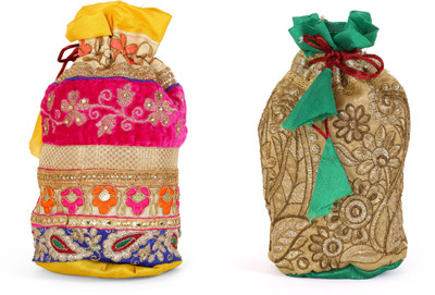

SUVASANA Jaipur Women Handmade Festive Multicolor Wedding Gift Potli Potli(Multicolor)
