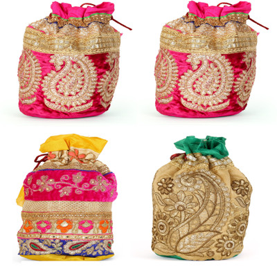 

SUVASANA Jaipur Women Handmade Festive Multicolor Wedding Gift Potli Potli(Multicolor)