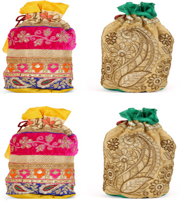 

SUVASANA Jaipur Women Handmade Festive Multicolor Wedding Gift Potli Potli(Multicolor)
