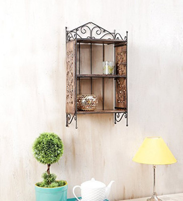 

Onlineshoppee Wooden Wall Shelf(Number of Shelves - 3, Brown)
