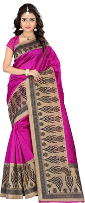 Rightshape Printed Mysore Art Silk Saree(Multicolor)