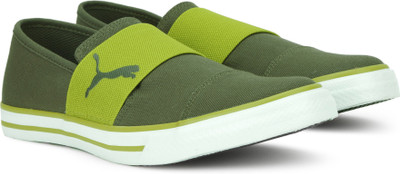 

Puma Alpha Slip on CV IDP Slip On Sneakers For Men(Olive, Olive night-puma black-citrone